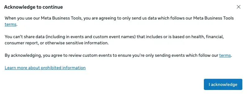 The data-sharing confirmation pop-up