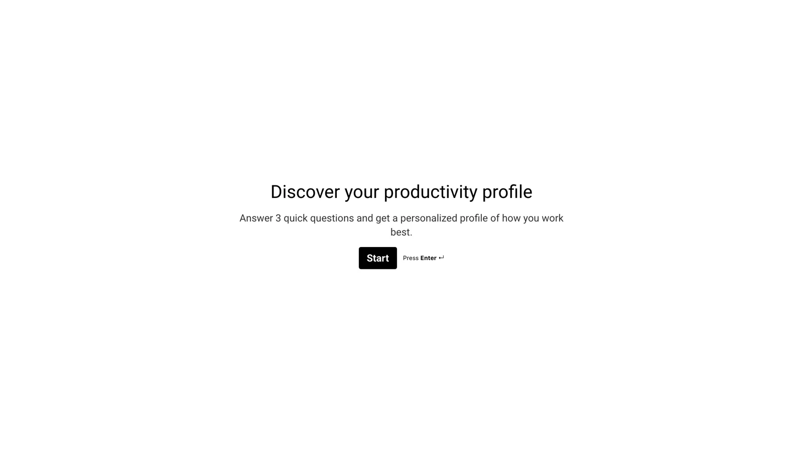 The published quiz's welcome screen, as a respondent sees it