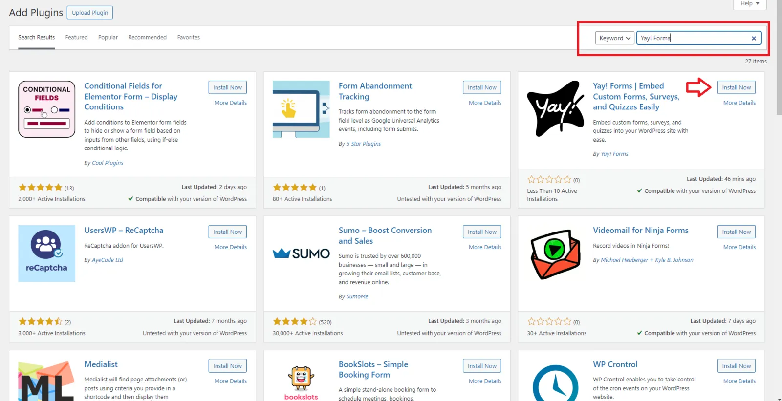 The Yay! Forms plugin in the WordPress plugin directory
