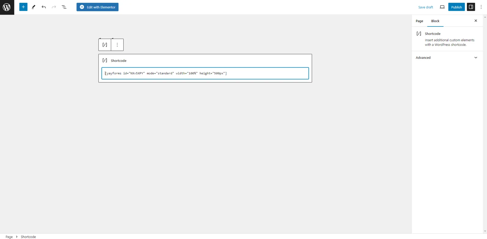 The Generate and copy shortcode button