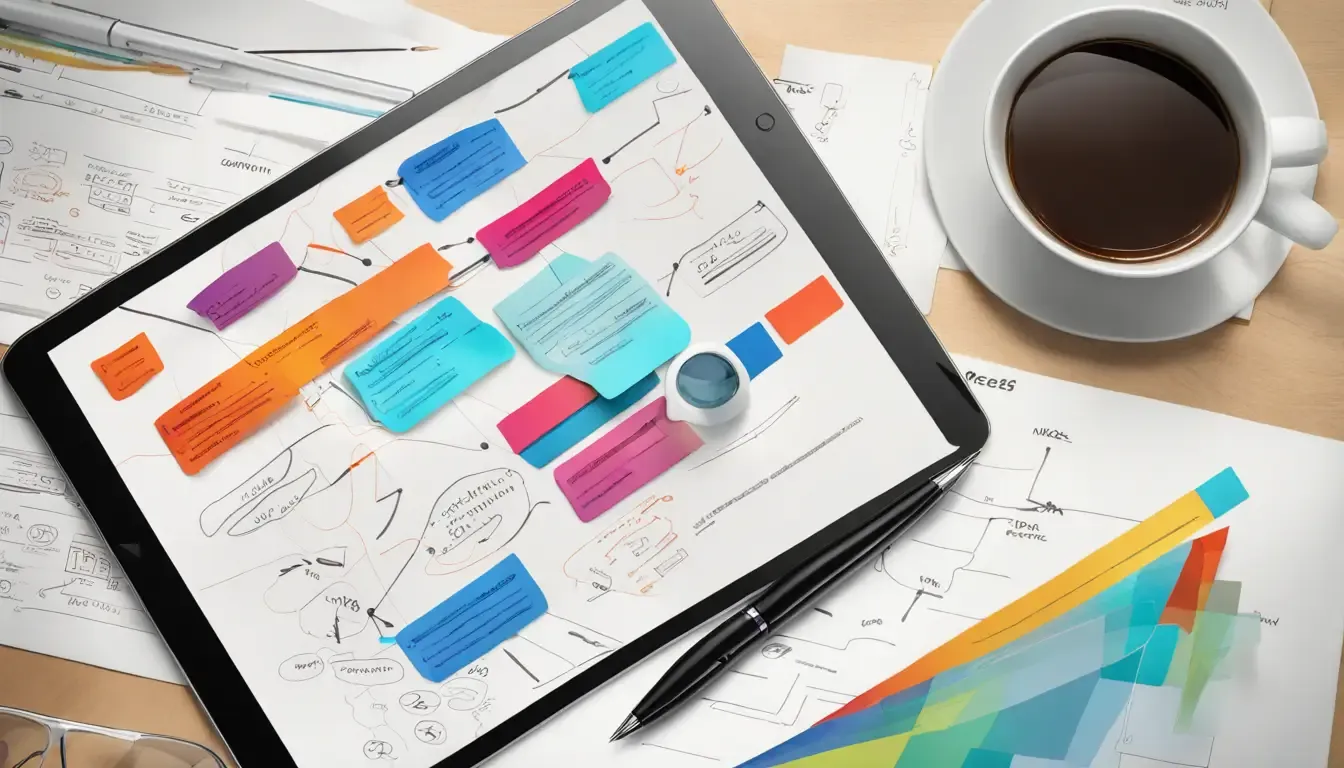 Tablet exibindo um formulário de vendas inteligente com campos interativos em um ambiente de trabalho moderno, simbolizando a integração de tecnologia para aumentar conversões.
