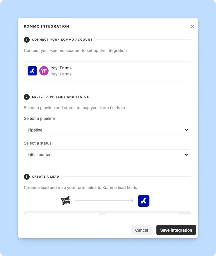 Native Integration with Kommo CRM