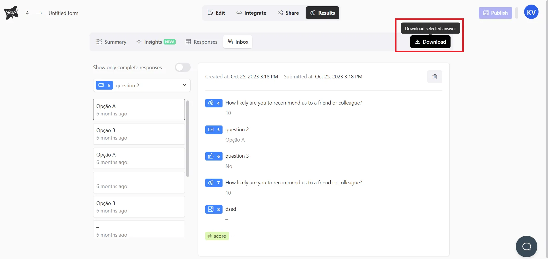 New Feature: Download Individual PDF Responses