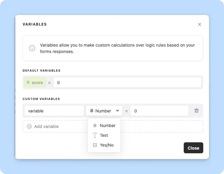 Support for Text/Boolean Logic and UX/UI Logic Redesign