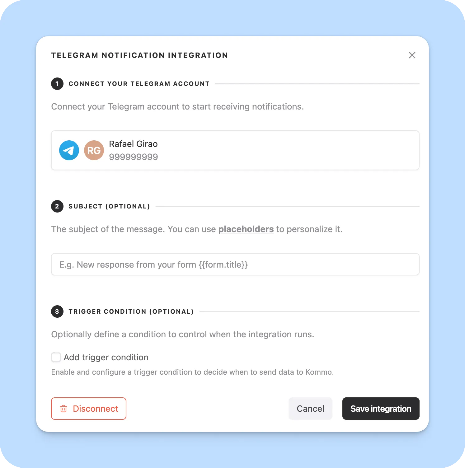 Telegram Notifications Integration