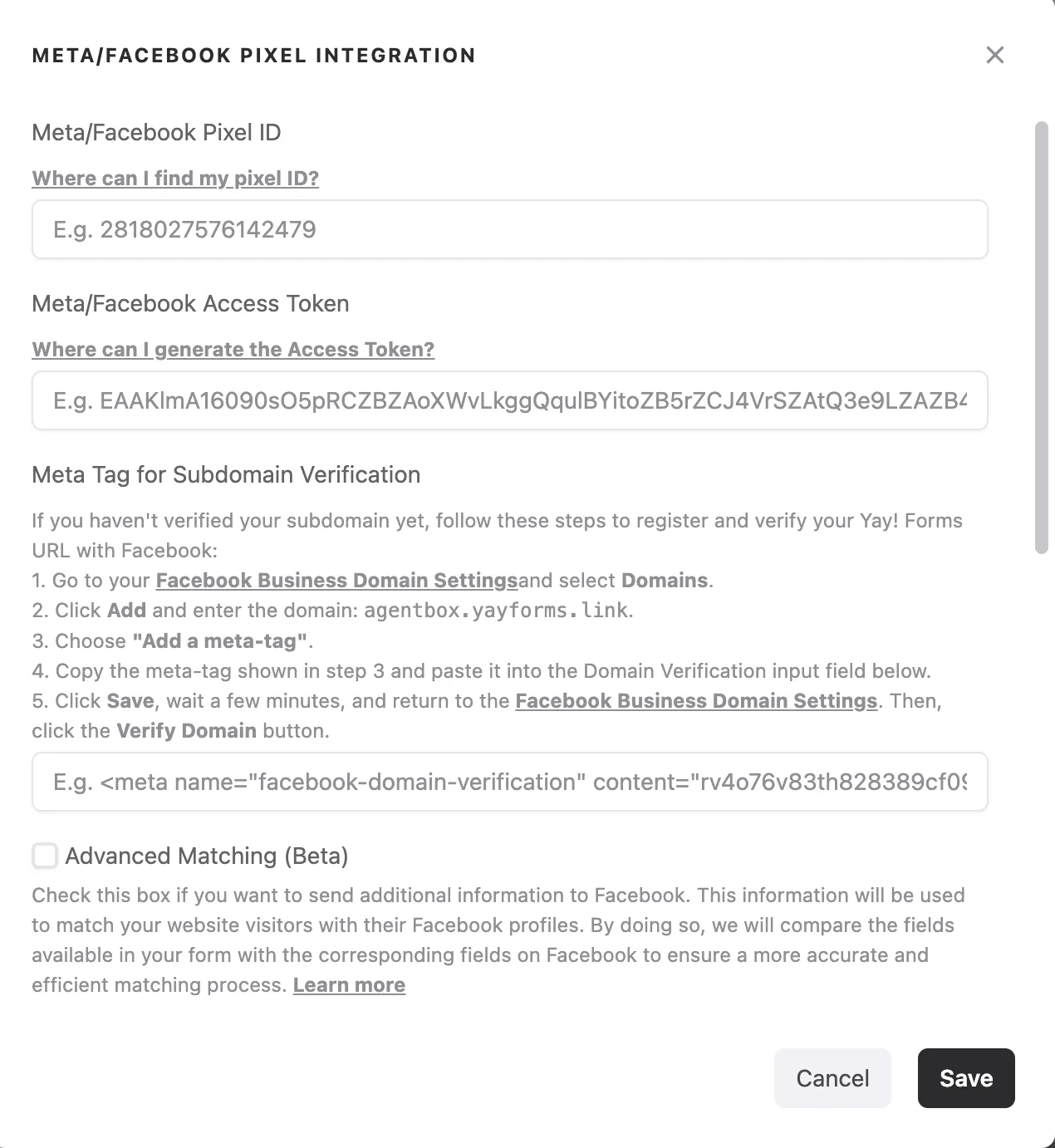 Yay! Forms Update: Facebook Pixel Integration Now Verified with Meta Tag